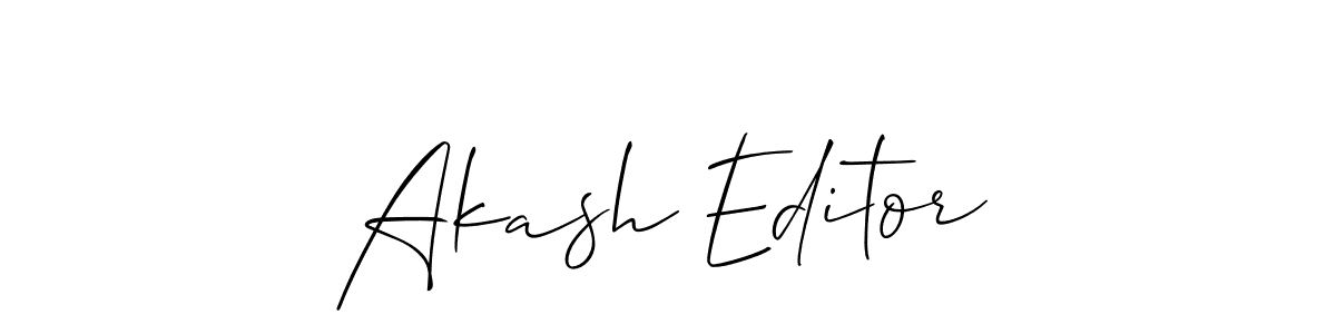 Make a beautiful signature design for name Akash Editor. With this signature (Allison_Script) style, you can create a handwritten signature for free. Akash Editor signature style 2 images and pictures png