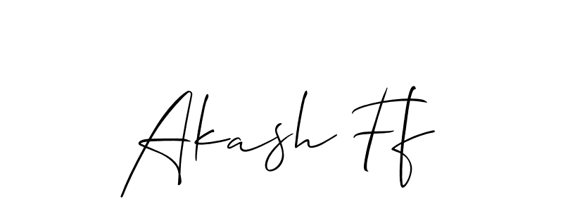 Use a signature maker to create a handwritten signature online. With this signature software, you can design (Allison_Script) your own signature for name Akash Ff. Akash Ff signature style 2 images and pictures png