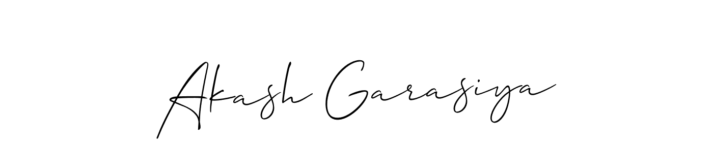 How to make Akash Garasiya signature? Allison_Script is a professional autograph style. Create handwritten signature for Akash Garasiya name. Akash Garasiya signature style 2 images and pictures png