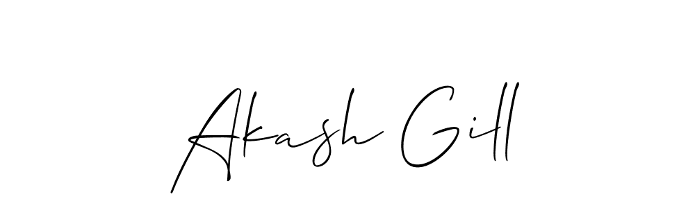 How to make Akash Gill signature? Allison_Script is a professional autograph style. Create handwritten signature for Akash Gill name. Akash Gill signature style 2 images and pictures png