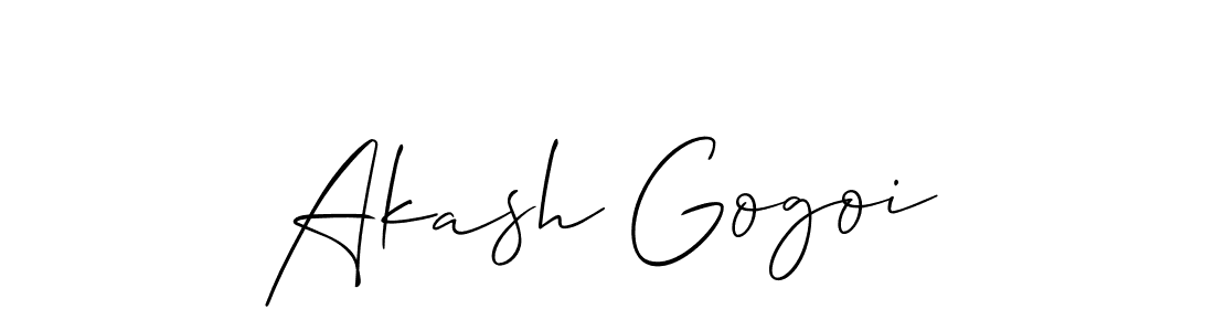 How to make Akash Gogoi name signature. Use Allison_Script style for creating short signs online. This is the latest handwritten sign. Akash Gogoi signature style 2 images and pictures png
