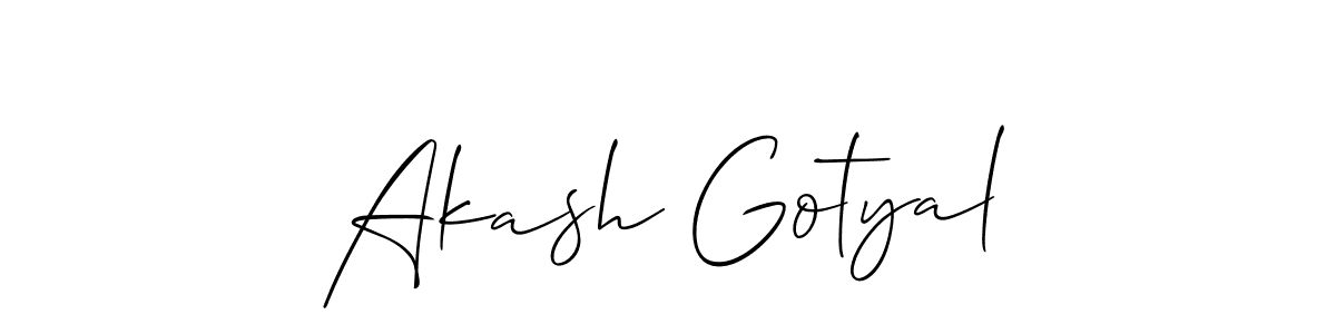 How to make Akash Gotyal signature? Allison_Script is a professional autograph style. Create handwritten signature for Akash Gotyal name. Akash Gotyal signature style 2 images and pictures png