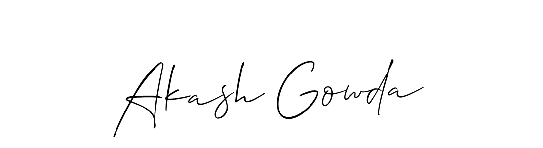 Make a beautiful signature design for name Akash Gowda. With this signature (Allison_Script) style, you can create a handwritten signature for free. Akash Gowda signature style 2 images and pictures png