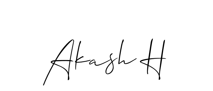 It looks lik you need a new signature style for name Akash H. Design unique handwritten (Allison_Script) signature with our free signature maker in just a few clicks. Akash H signature style 2 images and pictures png