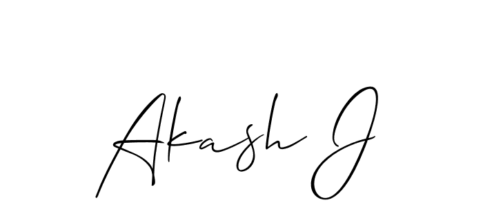 Use a signature maker to create a handwritten signature online. With this signature software, you can design (Allison_Script) your own signature for name Akash J. Akash J signature style 2 images and pictures png