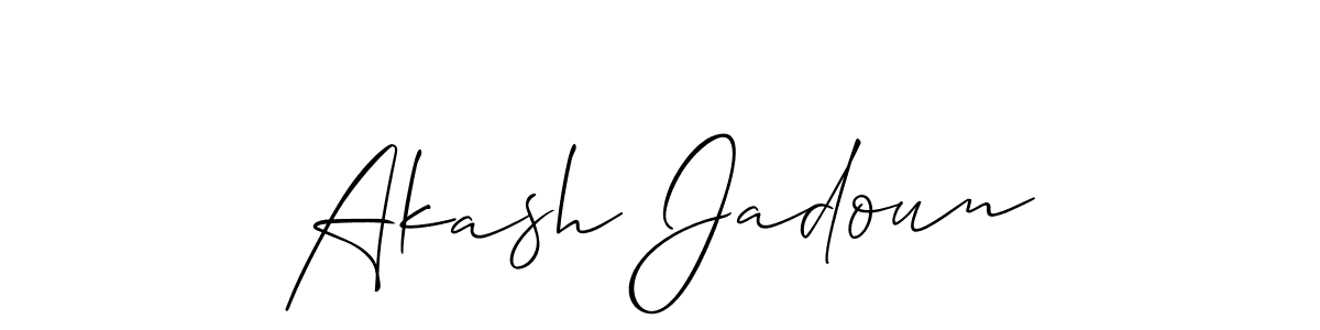Allison_Script is a professional signature style that is perfect for those who want to add a touch of class to their signature. It is also a great choice for those who want to make their signature more unique. Get Akash Jadoun name to fancy signature for free. Akash Jadoun signature style 2 images and pictures png