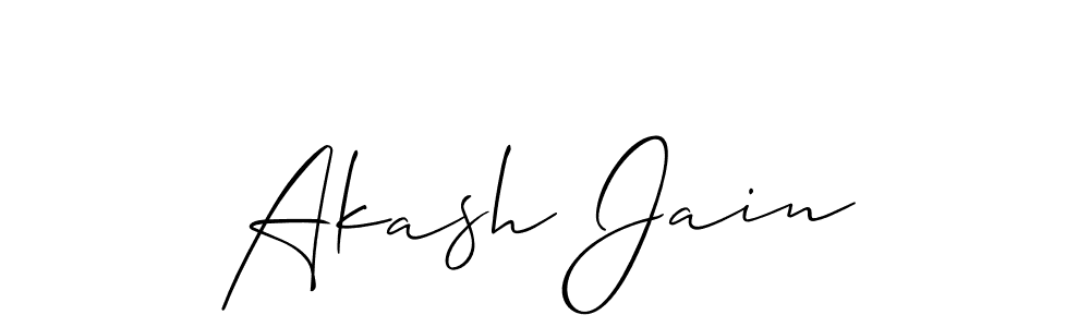 Akash Jain stylish signature style. Best Handwritten Sign (Allison_Script) for my name. Handwritten Signature Collection Ideas for my name Akash Jain. Akash Jain signature style 2 images and pictures png