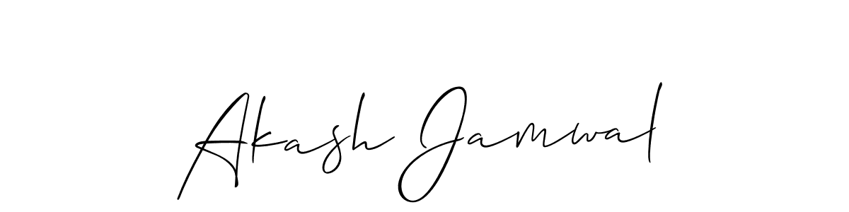 Allison_Script is a professional signature style that is perfect for those who want to add a touch of class to their signature. It is also a great choice for those who want to make their signature more unique. Get Akash Jamwal name to fancy signature for free. Akash Jamwal signature style 2 images and pictures png