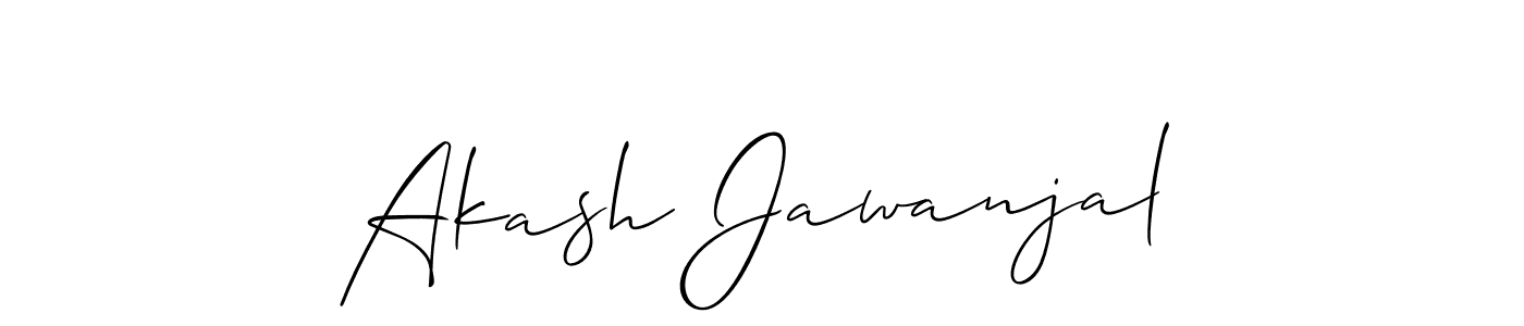 Allison_Script is a professional signature style that is perfect for those who want to add a touch of class to their signature. It is also a great choice for those who want to make their signature more unique. Get Akash Jawanjal name to fancy signature for free. Akash Jawanjal signature style 2 images and pictures png