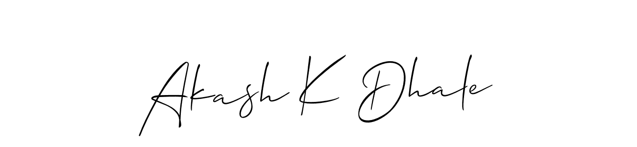 Use a signature maker to create a handwritten signature online. With this signature software, you can design (Allison_Script) your own signature for name Akash K Dhale. Akash K Dhale signature style 2 images and pictures png