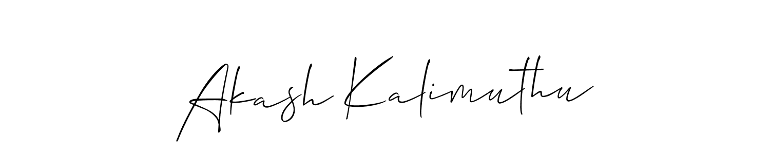 Design your own signature with our free online signature maker. With this signature software, you can create a handwritten (Allison_Script) signature for name Akash Kalimuthu. Akash Kalimuthu signature style 2 images and pictures png