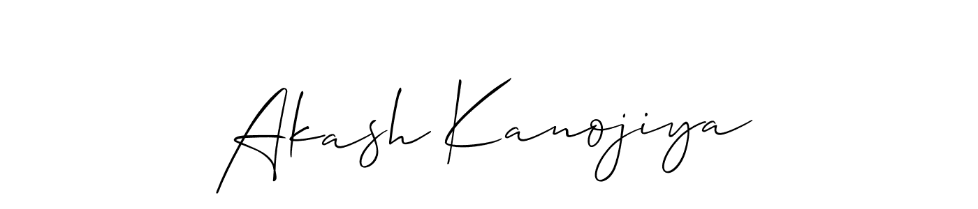Design your own signature with our free online signature maker. With this signature software, you can create a handwritten (Allison_Script) signature for name Akash Kanojiya. Akash Kanojiya signature style 2 images and pictures png