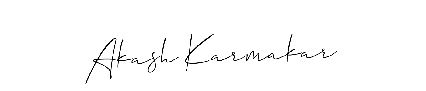 It looks lik you need a new signature style for name Akash Karmakar. Design unique handwritten (Allison_Script) signature with our free signature maker in just a few clicks. Akash Karmakar signature style 2 images and pictures png