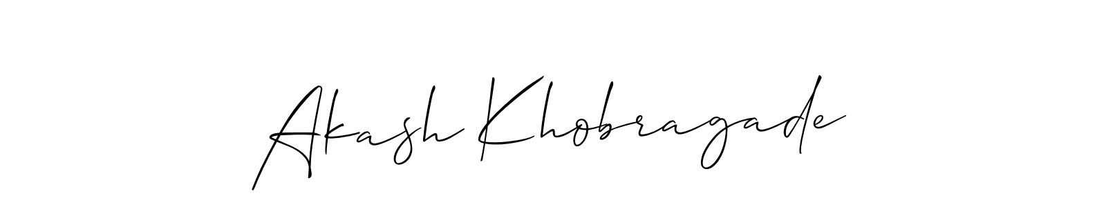 How to make Akash Khobragade name signature. Use Allison_Script style for creating short signs online. This is the latest handwritten sign. Akash Khobragade signature style 2 images and pictures png