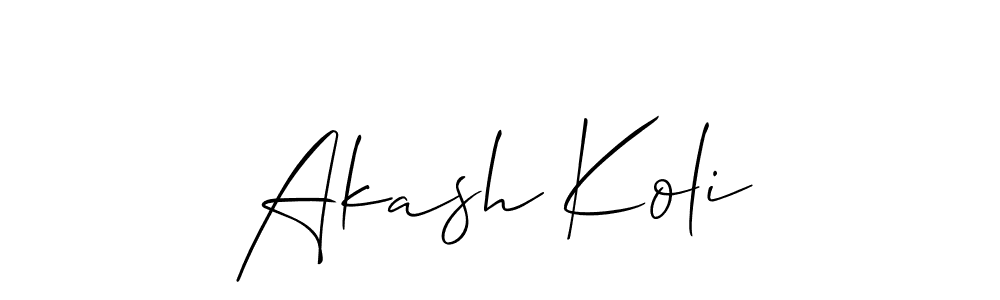 Design your own signature with our free online signature maker. With this signature software, you can create a handwritten (Allison_Script) signature for name Akash Koli. Akash Koli signature style 2 images and pictures png