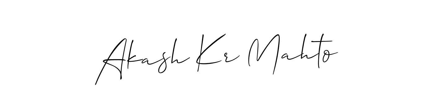 Also You can easily find your signature by using the search form. We will create Akash Kr Mahto name handwritten signature images for you free of cost using Allison_Script sign style. Akash Kr Mahto signature style 2 images and pictures png