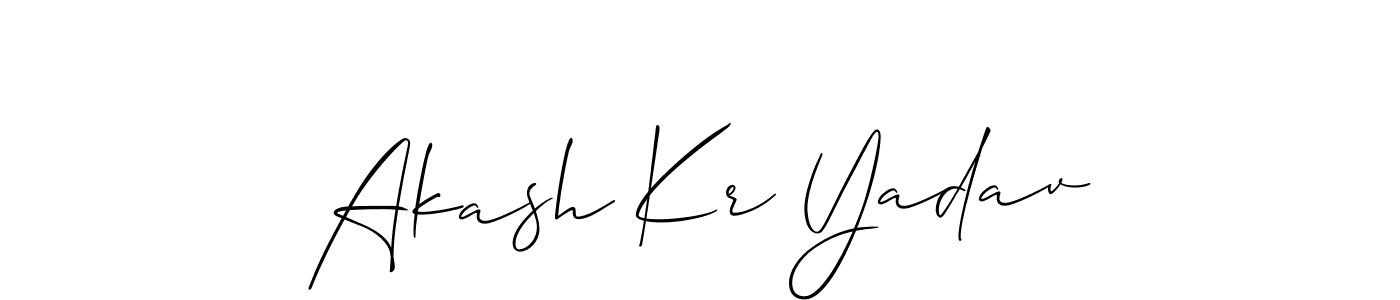 You can use this online signature creator to create a handwritten signature for the name Akash Kr Yadav. This is the best online autograph maker. Akash Kr Yadav signature style 2 images and pictures png