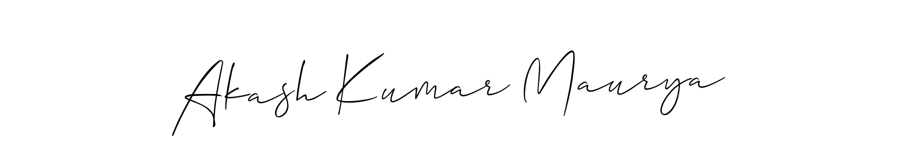 How to make Akash Kumar Maurya name signature. Use Allison_Script style for creating short signs online. This is the latest handwritten sign. Akash Kumar Maurya signature style 2 images and pictures png