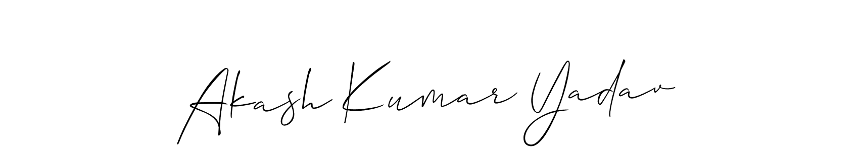 Make a beautiful signature design for name Akash Kumar Yadav. With this signature (Allison_Script) style, you can create a handwritten signature for free. Akash Kumar Yadav signature style 2 images and pictures png