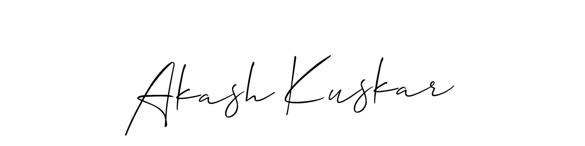 Allison_Script is a professional signature style that is perfect for those who want to add a touch of class to their signature. It is also a great choice for those who want to make their signature more unique. Get Akash Kuskar name to fancy signature for free. Akash Kuskar signature style 2 images and pictures png