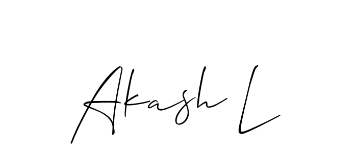 Check out images of Autograph of Akash L name. Actor Akash L Signature Style. Allison_Script is a professional sign style online. Akash L signature style 2 images and pictures png