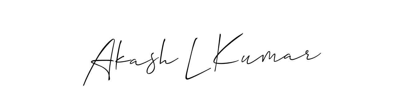 Make a beautiful signature design for name Akash L Kumar. With this signature (Allison_Script) style, you can create a handwritten signature for free. Akash L Kumar signature style 2 images and pictures png