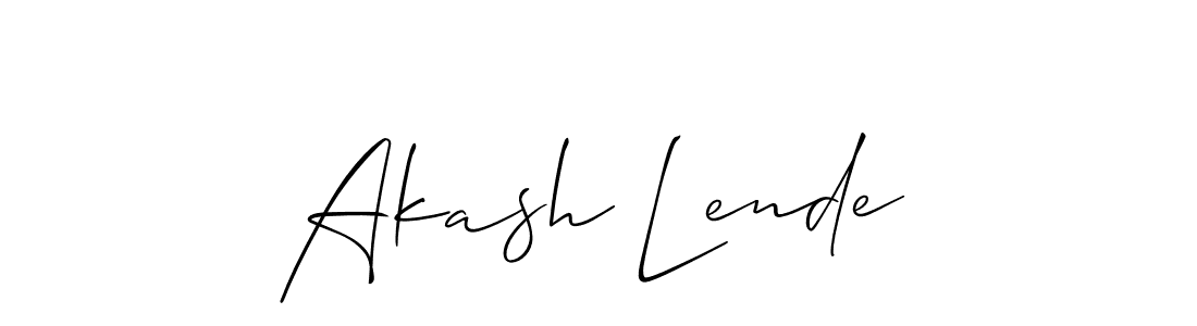 Create a beautiful signature design for name Akash Lende. With this signature (Allison_Script) fonts, you can make a handwritten signature for free. Akash Lende signature style 2 images and pictures png