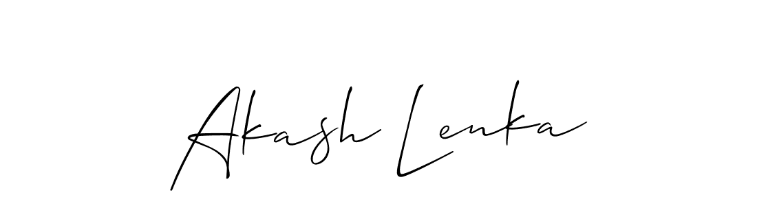 Allison_Script is a professional signature style that is perfect for those who want to add a touch of class to their signature. It is also a great choice for those who want to make their signature more unique. Get Akash Lenka name to fancy signature for free. Akash Lenka signature style 2 images and pictures png