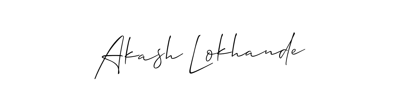 Create a beautiful signature design for name Akash Lokhande. With this signature (Allison_Script) fonts, you can make a handwritten signature for free. Akash Lokhande signature style 2 images and pictures png