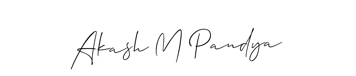 Make a beautiful signature design for name Akash M Pandya. With this signature (Allison_Script) style, you can create a handwritten signature for free. Akash M Pandya signature style 2 images and pictures png