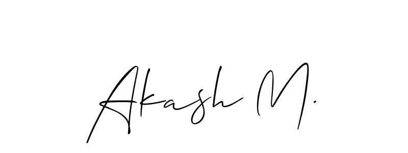 It looks lik you need a new signature style for name Akash M.. Design unique handwritten (Allison_Script) signature with our free signature maker in just a few clicks. Akash M. signature style 2 images and pictures png
