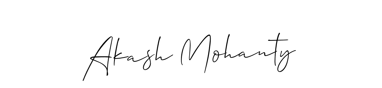 How to make Akash Mohanty name signature. Use Allison_Script style for creating short signs online. This is the latest handwritten sign. Akash Mohanty signature style 2 images and pictures png