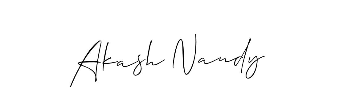 Allison_Script is a professional signature style that is perfect for those who want to add a touch of class to their signature. It is also a great choice for those who want to make their signature more unique. Get Akash Nandy name to fancy signature for free. Akash Nandy signature style 2 images and pictures png