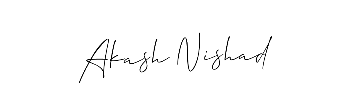 The best way (Allison_Script) to make a short signature is to pick only two or three words in your name. The name Akash Nishad include a total of six letters. For converting this name. Akash Nishad signature style 2 images and pictures png