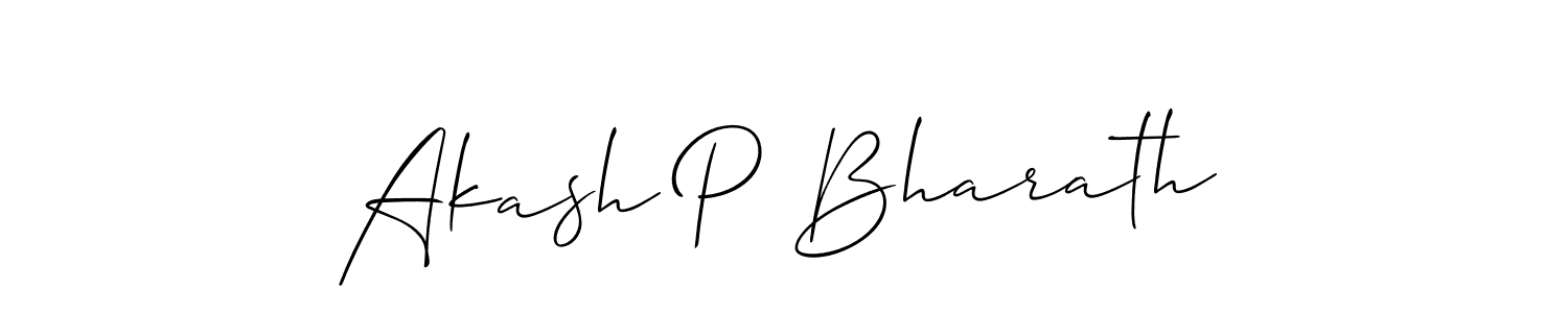 Use a signature maker to create a handwritten signature online. With this signature software, you can design (Allison_Script) your own signature for name Akash P Bharath. Akash P Bharath signature style 2 images and pictures png