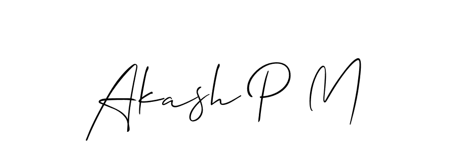 Create a beautiful signature design for name Akash P M. With this signature (Allison_Script) fonts, you can make a handwritten signature for free. Akash P M signature style 2 images and pictures png