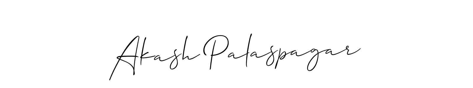 Design your own signature with our free online signature maker. With this signature software, you can create a handwritten (Allison_Script) signature for name Akash Palaspagar. Akash Palaspagar signature style 2 images and pictures png