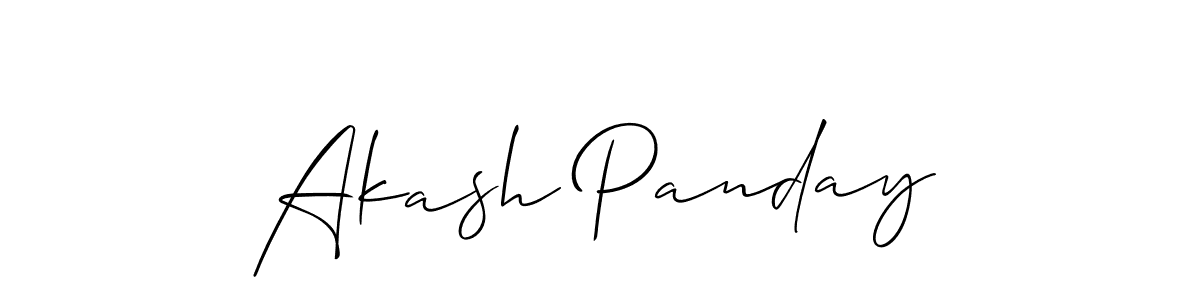 Use a signature maker to create a handwritten signature online. With this signature software, you can design (Allison_Script) your own signature for name Akash Panday. Akash Panday signature style 2 images and pictures png