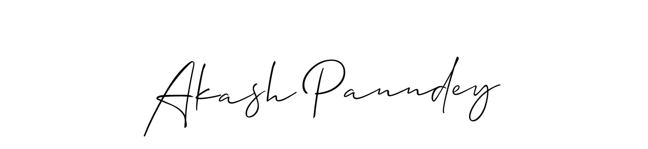 Also we have Akash Panndey name is the best signature style. Create professional handwritten signature collection using Allison_Script autograph style. Akash Panndey signature style 2 images and pictures png