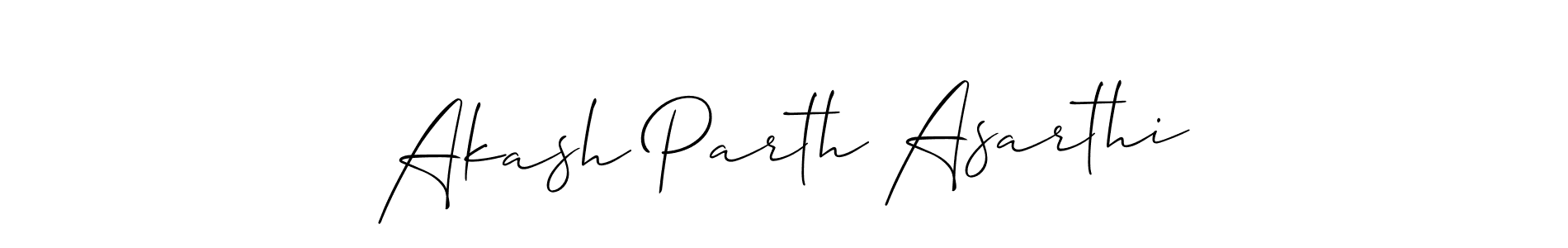 How to make Akash Parth Asarthi name signature. Use Allison_Script style for creating short signs online. This is the latest handwritten sign. Akash Parth Asarthi signature style 2 images and pictures png
