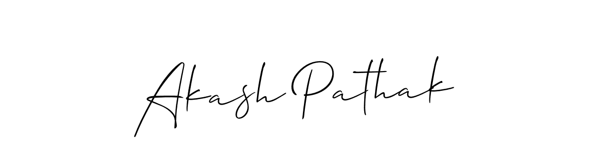 How to make Akash Pathak name signature. Use Allison_Script style for creating short signs online. This is the latest handwritten sign. Akash Pathak signature style 2 images and pictures png