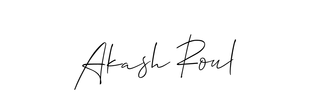 Akash Roul stylish signature style. Best Handwritten Sign (Allison_Script) for my name. Handwritten Signature Collection Ideas for my name Akash Roul. Akash Roul signature style 2 images and pictures png