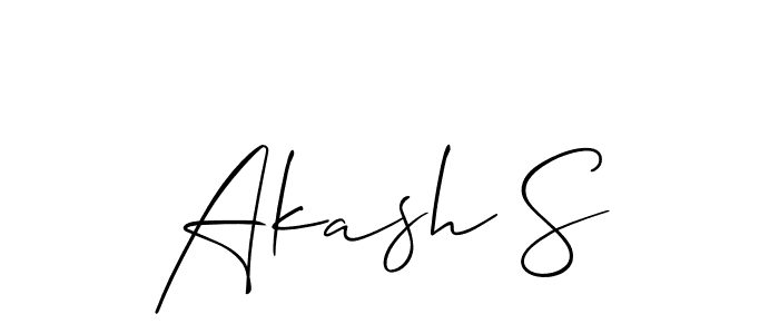 How to make Akash S name signature. Use Allison_Script style for creating short signs online. This is the latest handwritten sign. Akash S signature style 2 images and pictures png