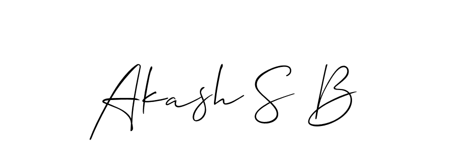 Make a beautiful signature design for name Akash S B. With this signature (Allison_Script) style, you can create a handwritten signature for free. Akash S B signature style 2 images and pictures png