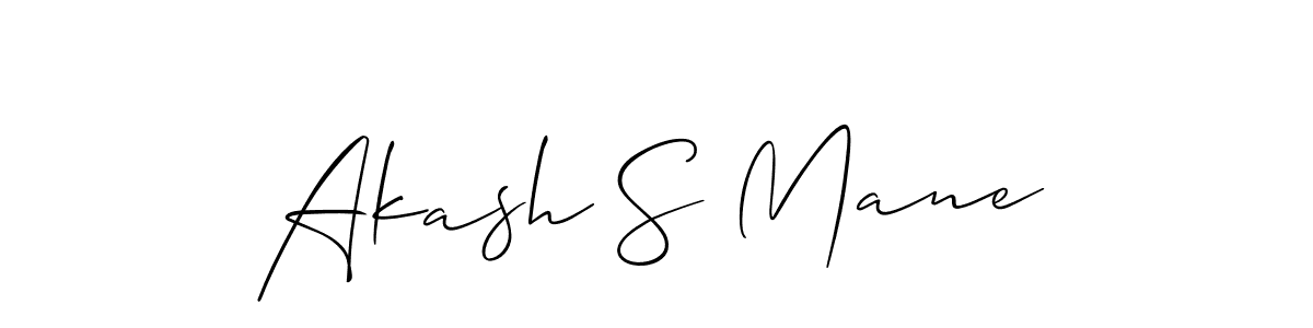 The best way (Allison_Script) to make a short signature is to pick only two or three words in your name. The name Akash S Mane include a total of six letters. For converting this name. Akash S Mane signature style 2 images and pictures png
