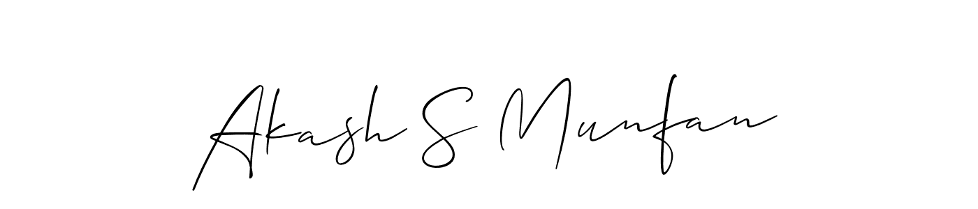 Design your own signature with our free online signature maker. With this signature software, you can create a handwritten (Allison_Script) signature for name Akash S Munfan. Akash S Munfan signature style 2 images and pictures png