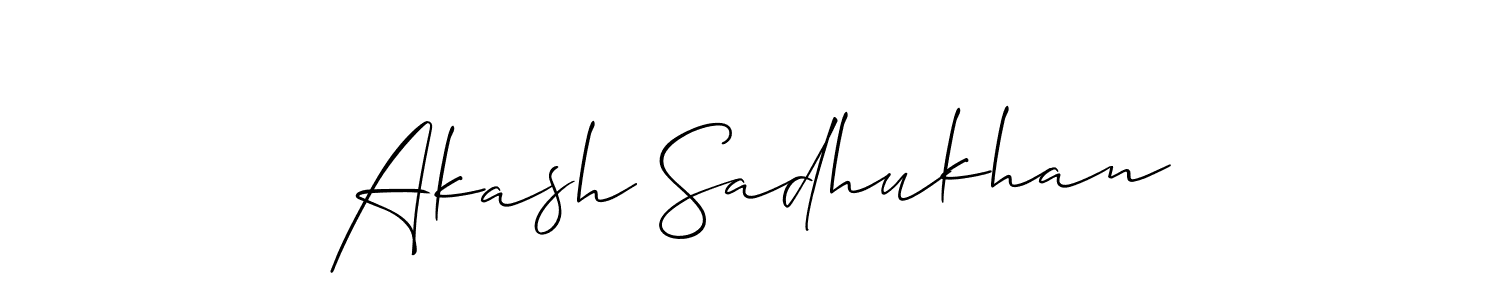 The best way (Allison_Script) to make a short signature is to pick only two or three words in your name. The name Akash Sadhukhan include a total of six letters. For converting this name. Akash Sadhukhan signature style 2 images and pictures png