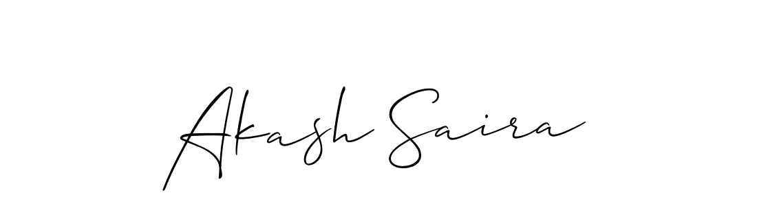 if you are searching for the best signature style for your name Akash Saira. so please give up your signature search. here we have designed multiple signature styles  using Allison_Script. Akash Saira signature style 2 images and pictures png