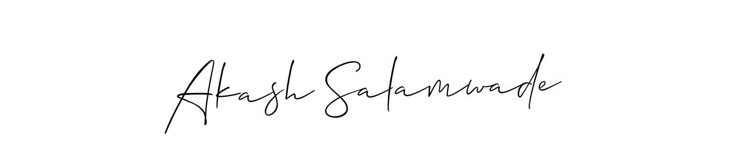 Use a signature maker to create a handwritten signature online. With this signature software, you can design (Allison_Script) your own signature for name Akash Salamwade. Akash Salamwade signature style 2 images and pictures png