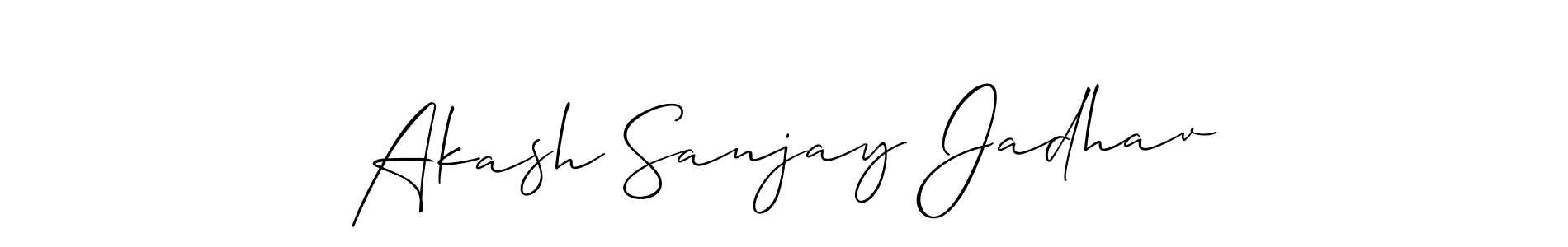 Allison_Script is a professional signature style that is perfect for those who want to add a touch of class to their signature. It is also a great choice for those who want to make their signature more unique. Get Akash Sanjay Jadhav name to fancy signature for free. Akash Sanjay Jadhav signature style 2 images and pictures png